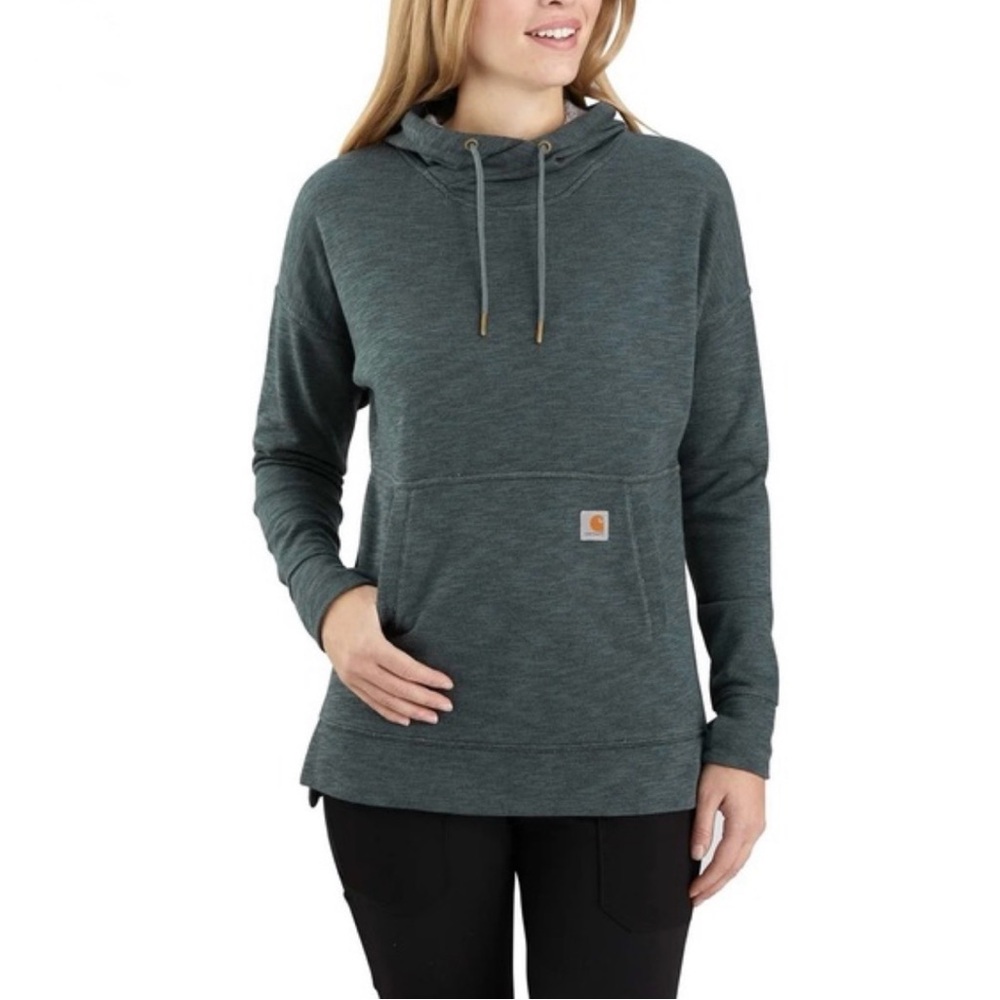 Carhartt Newberry Hoodie 103591 G34 Fog Green Womens S 4/6 Relaxed Fit Pullover